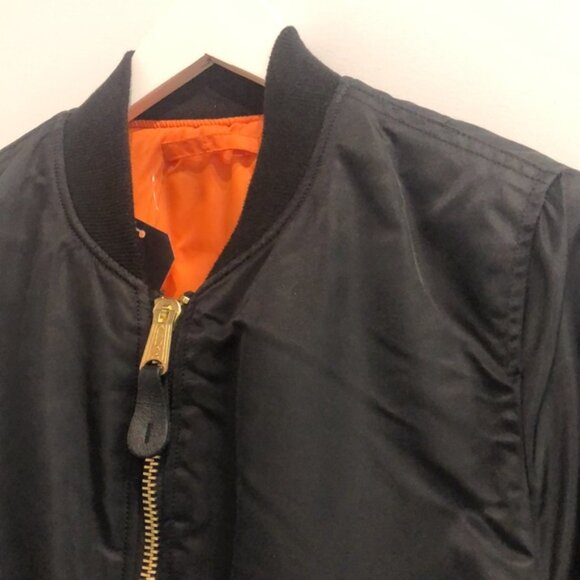 Alpha Industries Black Reversible MA-1 Bomber Flight Jacket - Picture 4 of 11
